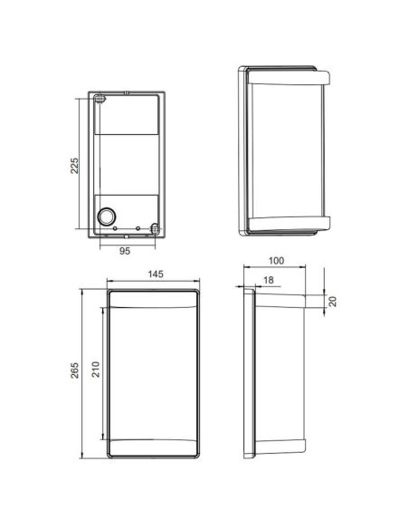 Aplique de Pared Exterior PUELO Rectangular y Alargado Bombilla excl. E27 max. 10W Blanco | LeonLeds