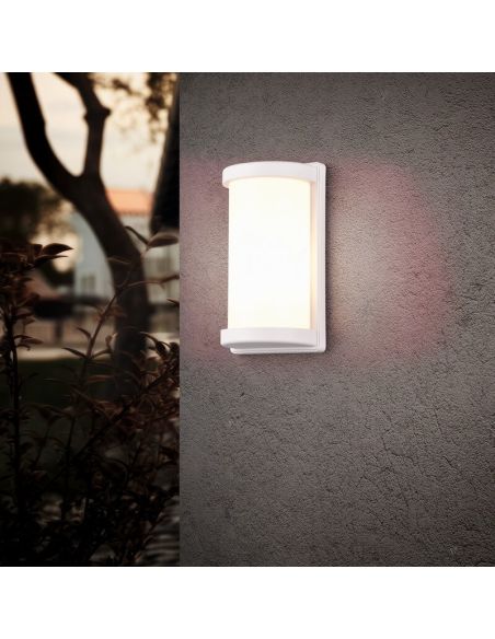 Aplique de Pared Exterior PUELO Rectangular y Alargado Bombilla excl. E27 max. 10W Blanco | LeonLeds