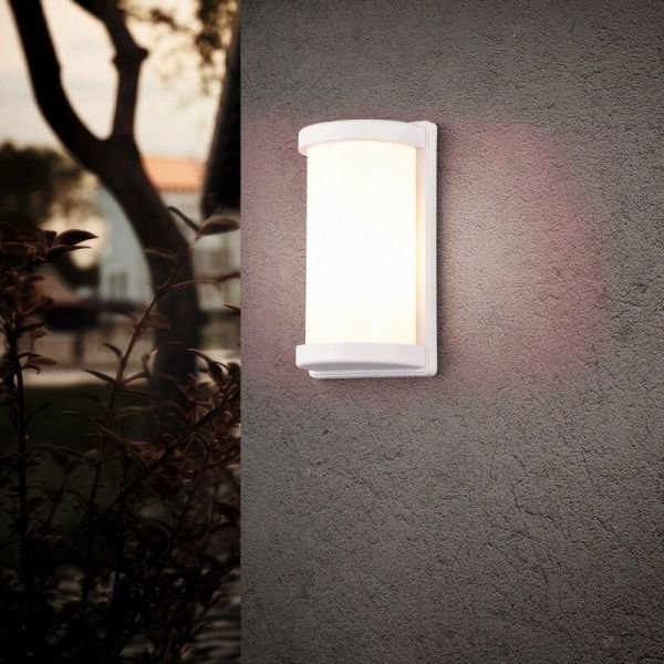 Aplique de Pared Exterior PUELO Rectangular y Alargado Bombilla excl. E27 max. 10W Blanco | LeonLeds