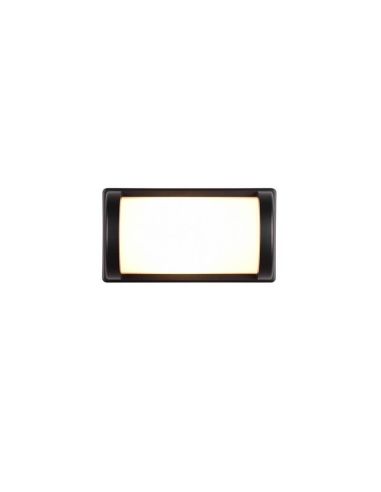 Aplique de Pared Exterior PUELO Rectangular Bombilla excl. E27 max. 10W Negro | LeonLeds
