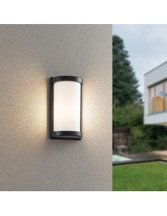 Lâmpada de parede externa retangular PUELO excl. E27 máx. 10W Preto | LeonLeds 2