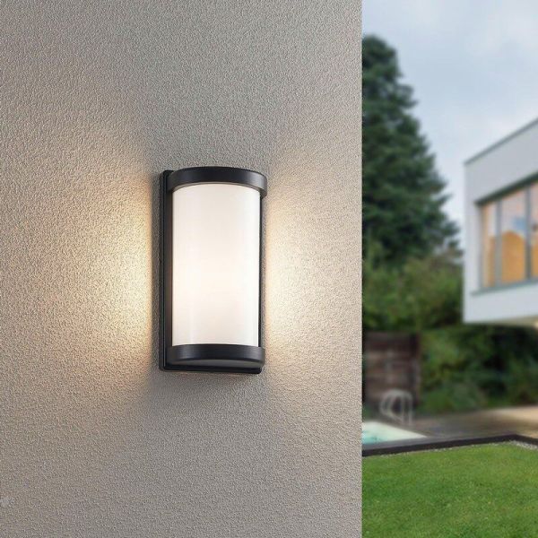 Aplique de Pared Exterior PUELO Rectangular Bombilla excl. E27 max. 10W Negro | LeonLeds