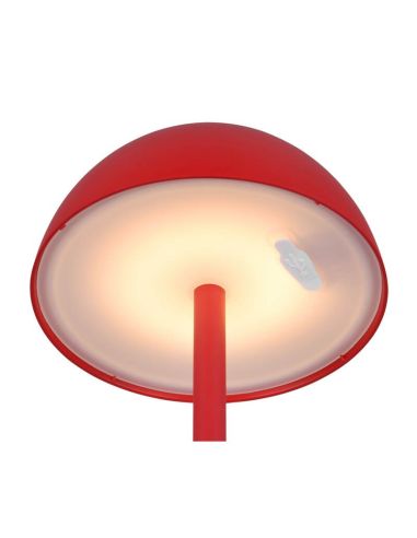 Lámpara LED Sobremesa Táctil Exterior RICARDO Recargable 3000K IP54 Rojo | LeonLeds