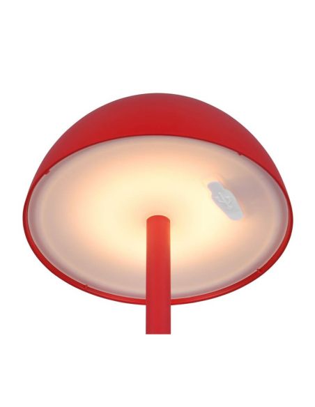 Lámpara LED Sobremesa Táctil Exterior RICARDO Recargable 3000K IP54 Rojo | LeonLeds
