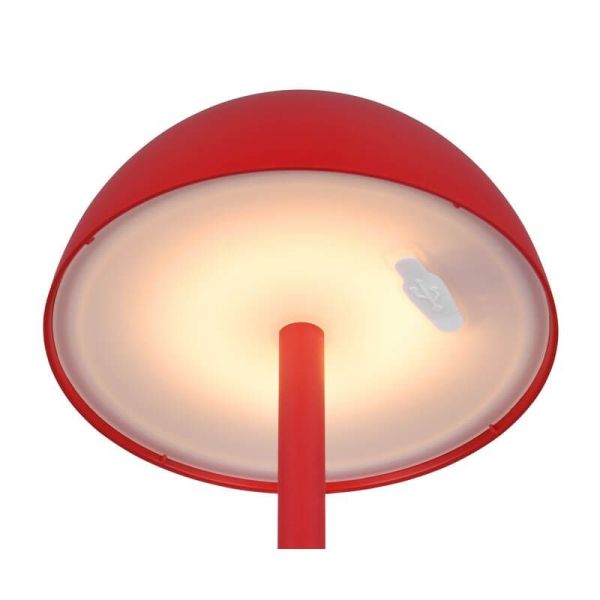 Lámpara LED Sobremesa Táctil Exterior RICARDO Recargable 3000K IP54 Rojo | LeonLeds
