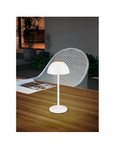 Lámpara Sobremesa LED Exterior RICARDO Batería Recargable 3000K Blanco | LeonLeds