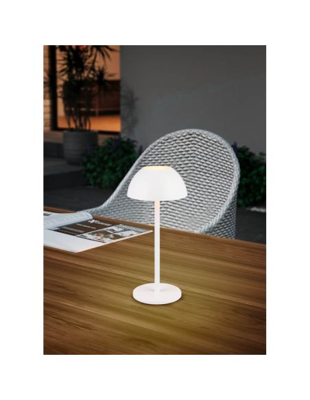 Lámpara Sobremesa LED Exterior RICARDO Batería Recargable 3000K Blanco | LeonLeds