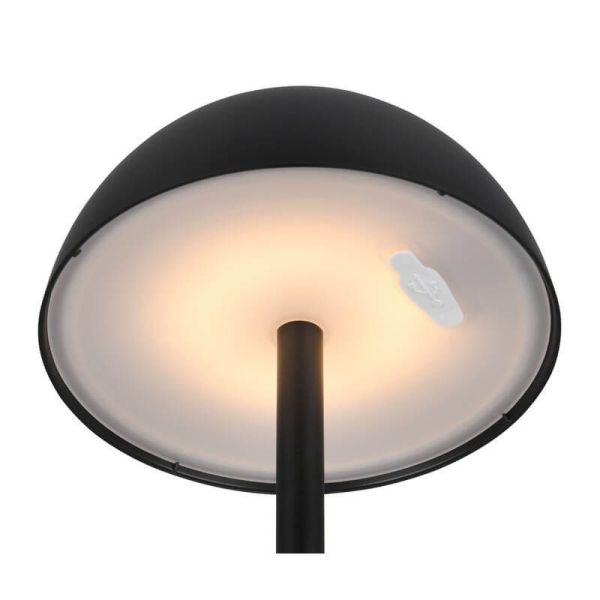 Lámpara Sobremesa LED Recargable RICARDO USB-C 1,7W 240lm 3000K IP54 Negro | LeonLeds