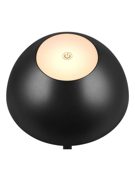 Lámpara Sobremesa LED Recargable RICARDO USB-C 1,7W 240lm 3000K IP54 Negro | LeonLeds