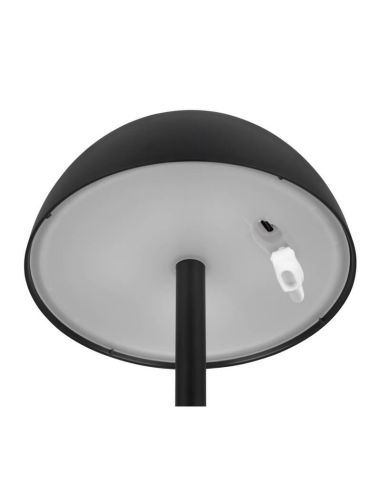 Lámpara Sobremesa LED Recargable RICARDO USB-C 1,7W 240lm 3000K IP54 Negro | LeonLeds