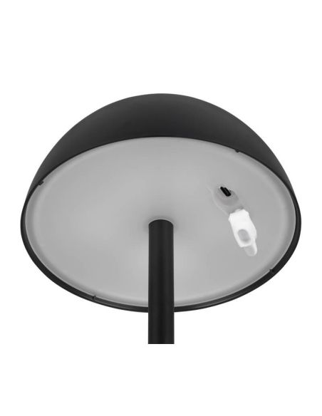 Lampe de table LED rechargeable USB-C RICARDO 1,7W 240lm 3000K IP54 Noir | LéonLeds