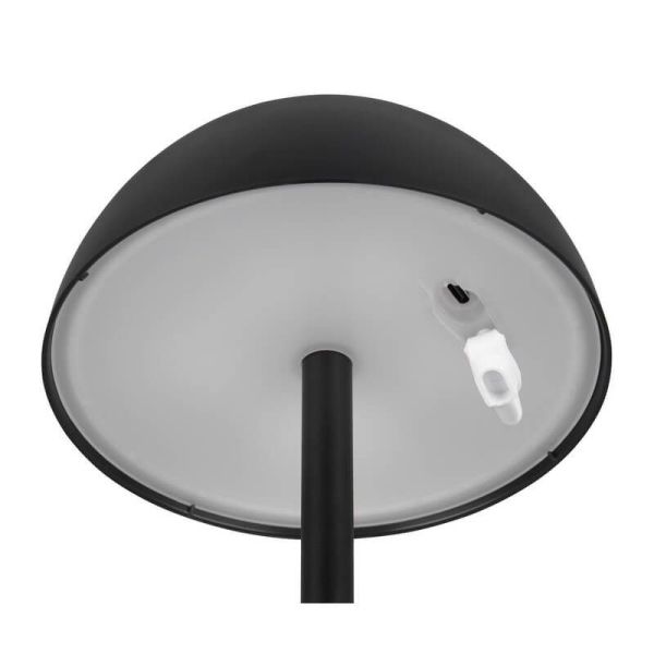 Lámpara Sobremesa LED Recargable RICARDO USB-C 1,7W 240lm 3000K IP54 Negro | LeonLeds