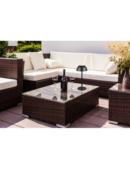 Lampe de table LED rechargeable USB-C RICARDO 1,7W 240lm 3000K IP54 Noir | LéonLeds