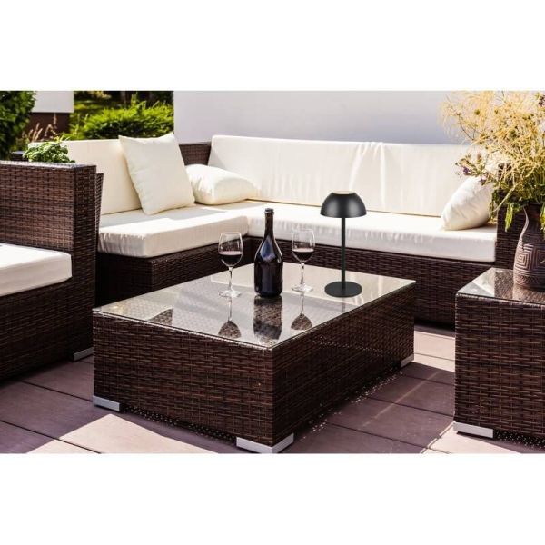 Lámpara Sobremesa LED Recargable RICARDO USB-C 1,7W 240lm 3000K IP54 Negro | LeonLeds