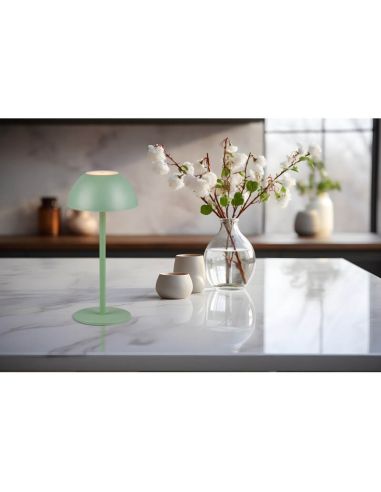 Lámpara LED de Sobremesa RICARDO Recargable USB-C 1,7W 240lm 3000K IP54 Verde | LeonLeds