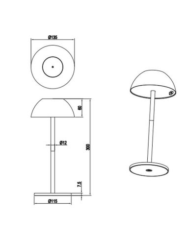 RICARDO Candeeiro de Mesa LED Recarregável USB-C 1.7W 240lm 3000K IP54 Verde | LeonLeds