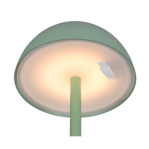 Lámpara LED de Sobremesa RICARDO Recargable USB-C 1,7W 240lm 3000K IP54 Verde | LeonLeds