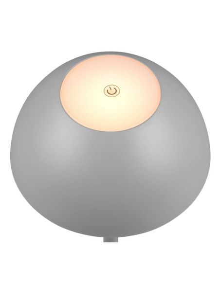 Lámpara Sobremesa LED Exterior RICARDO Batería Recargable Gris | LeonLeds