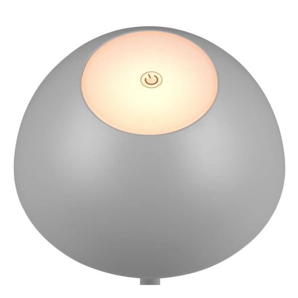Lámpara Sobremesa LED Exterior RICARDO Batería Recargable Gris | LeonLeds