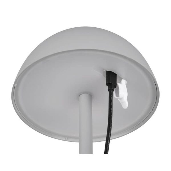 Lámpara Sobremesa LED Exterior RICARDO Batería Recargable Gris | LeonLeds