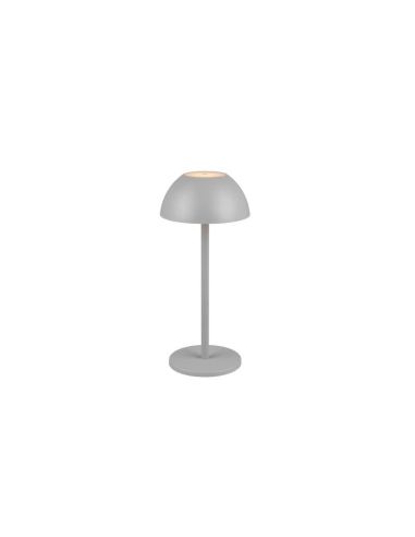 Lámpara Sobremesa LED Exterior RICARDO Batería Recargable Gris | LeonLeds