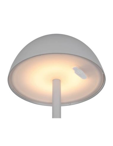Lámpara Sobremesa LED Exterior RICARDO Batería Recargable Gris | LeonLeds
