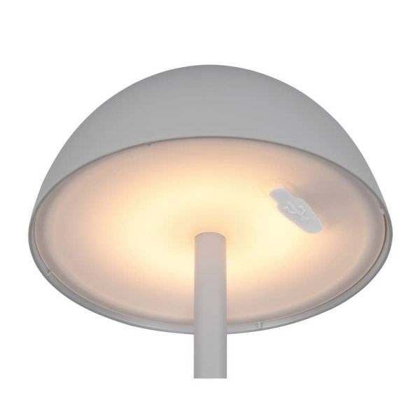 Lámpara Sobremesa LED Exterior RICARDO Batería Recargable Gris | LeonLeds