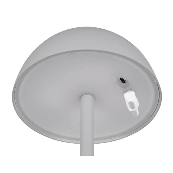 Lámpara Sobremesa LED Exterior RICARDO Batería Recargable Gris | LeonLeds