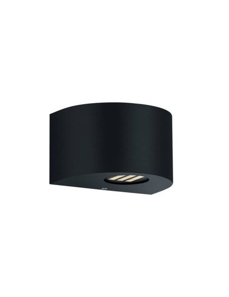 Aplique LED Exterior Pequeño ROSARIO Luz Arriba y Abajo 2W 2x200lm 3000K IP44 Negro | LeonLeds