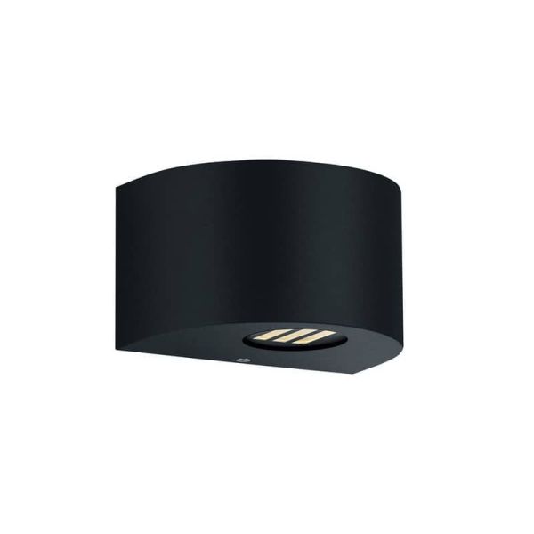 Aplique LED pequeno para exterior ROSARIO Aplique Up and Down 2W 2x200lm 3000K IP44 Preto | LeonLeds