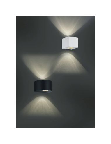 Aplique LED Exterior Pequeño ROSARIO Luz Arriba y Abajo 2W 2x200lm 3000K IP44 Negro | LeonLeds