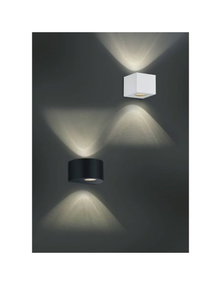 Aplique LED Exterior Pequeño ROSARIO Luz Arriba y Abajo 2W 2x200lm 3000K IP44 Negro | LeonLeds