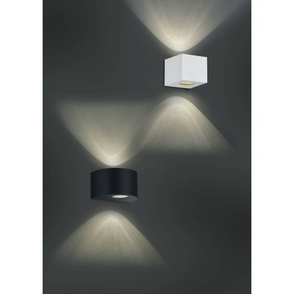 Petite applique murale LED d'extérieur ROSARIO Up and Down Light 2W 2x200lm 3000K IP44 Noir | LéonLeds