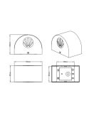Aplique LED Exterior Pequeño ROSARIO Luz Arriba y Abajo 2W 2x200lm 3000K IP44 Negro | LeonLeds