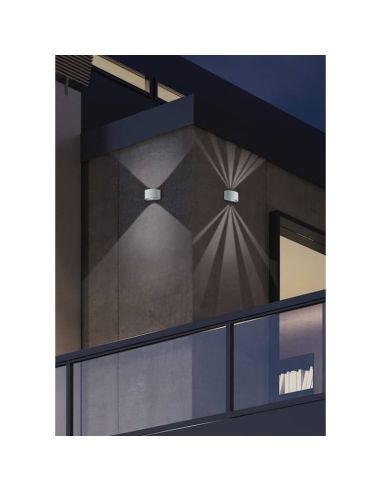 Aplique pequeño LED Exterior ROSARIO Luz Arriba y Abajo 2W 2x200lm 3000K IP44 Blanco | LeonLeds
