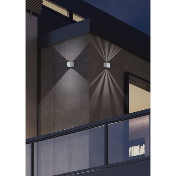 Aplique pequeño LED Exterior ROSARIO Luz Arriba y Abajo 2W 2x200lm 3000K IP44 Blanco | LeonLeds
