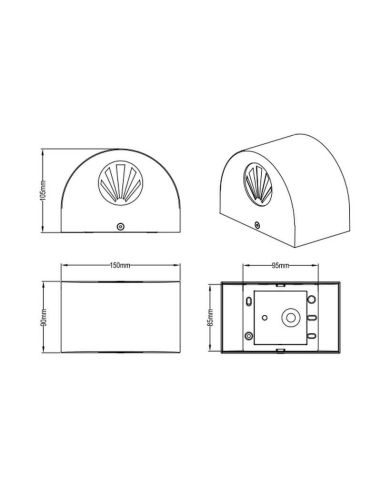 Candeeiro de parede LED para exterior pequeno ROSARIO Up and Down Light 2W 2x200lm 3000K IP44 Branco | LeonLeds