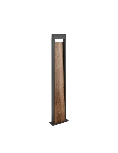 Poste LED Exterior Acabado Madera SALMON 11W 3000K IP44 | LeonLeds