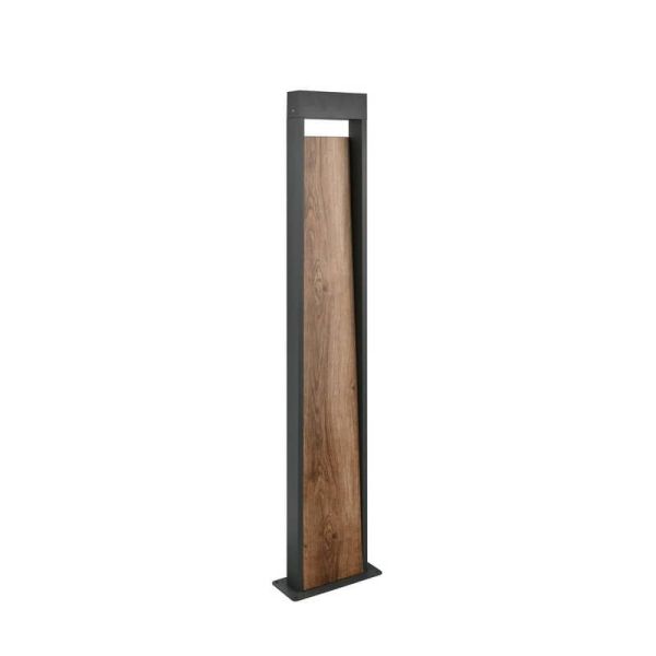 Poste LED Exterior Acabado Madera SALMON 11W 3000K IP44 | LeonLeds
