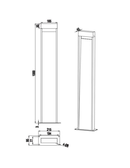 Poste LED Exterior Acabado Madera SALMON 11W 3000K IP44 | LeonLeds
