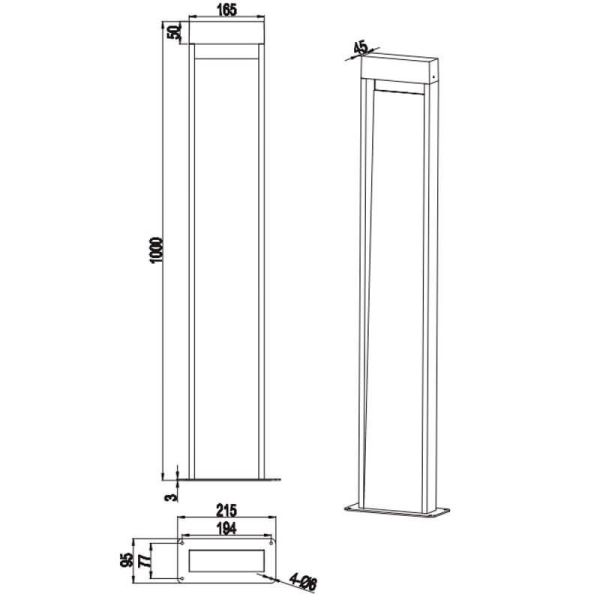 Poste LED Exterior Acabado Madera SALMON 11W 3000K IP44 | LeonLeds