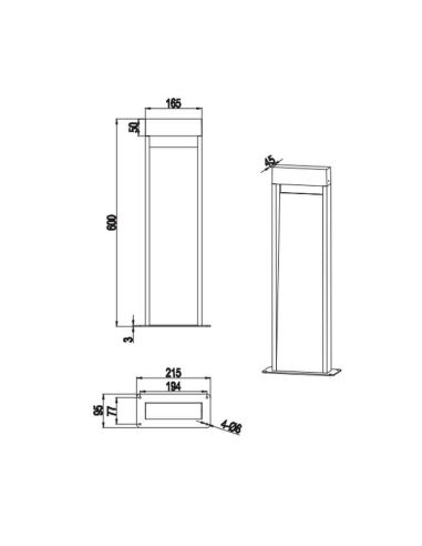 Balise d'extérieur LED finition effet bois SAUMON 11W 3000K IP44 | LéonLeds