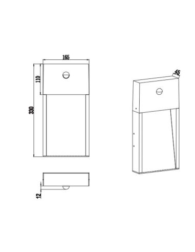 Applique d'extérieur LED SALMON avec détecteur de mouvement 11W 3000K IP44 | LéonLeds