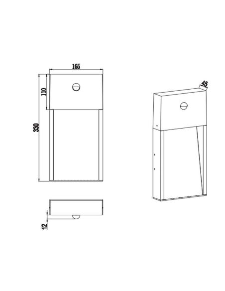 Aplique LED Exterior SALMON Con Sensor de Movimiento 11W 3000K IP44 | LeonLeds