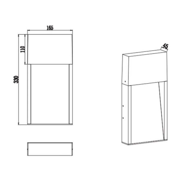 SALMON Aplique LED para exterior com efeito madeira 11W 3000K IP44 | LeonLeds