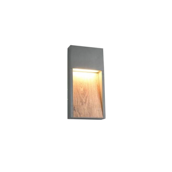 Applique murale LED d'extérieur SALMON finition effet bois 11W 3000K IP44 | LéonLeds