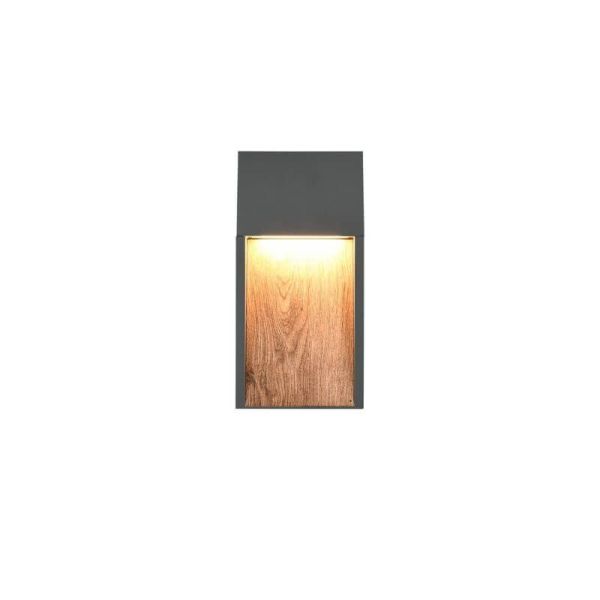 Aplique LED Exterior SALMON Acabado Efecto Madera 11W 3000K IP44 | LeonLeds