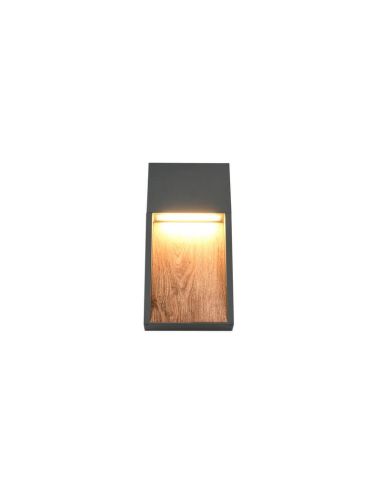 Aplique LED Exterior SALMON Acabado Efecto Madera 11W 3000K IP44 | LeonLeds
