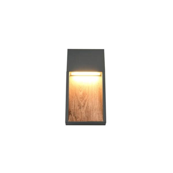Aplique LED Exterior SALMON Acabado Efecto Madera 11W 3000K IP44 | LeonLeds