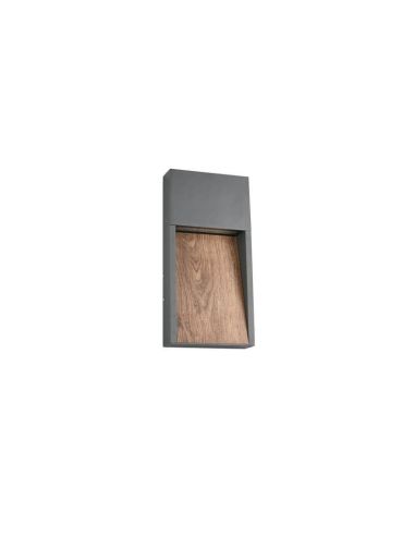 Aplique LED Exterior SALMON Acabado Efecto Madera 11W 3000K IP44 | LeonLeds